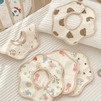 Baby saliva towel cotton bib gauze newborn waterproof spit milk rotating bib cute bib for boys and girls. baby bibs  baby stuff