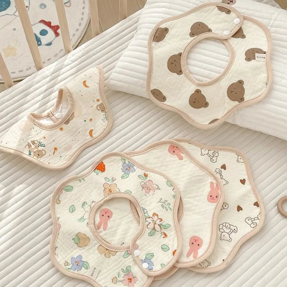 Baby saliva towel cotton bib gauze newborn waterproof spit milk rotating bib cute bib for boys and girls. baby bibs  baby stuff
