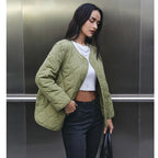 MUJER Black Quilted Jacket Women Padded Demi-season Jackets for Women Long Sleeve Winter Coat Female Outerwears Women's Jacket