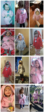 2025 Children's Jacket Autumn And Winter New Girls Cotton Cartoon Rabbit Ears Jacket infant Thick Hooded Cotton Coat 0-5Y