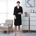 Women Men Pajamas Bathrobe Couples Waffle Bathrobe Cotton Men's Bathrobe