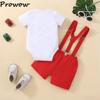 Baby Boys Birthday Outfits Sets Balloon Letter"1" Bodysuit and Y-back Suspender Shorts 1 Year Birthday Baby Cake Smash Clothes