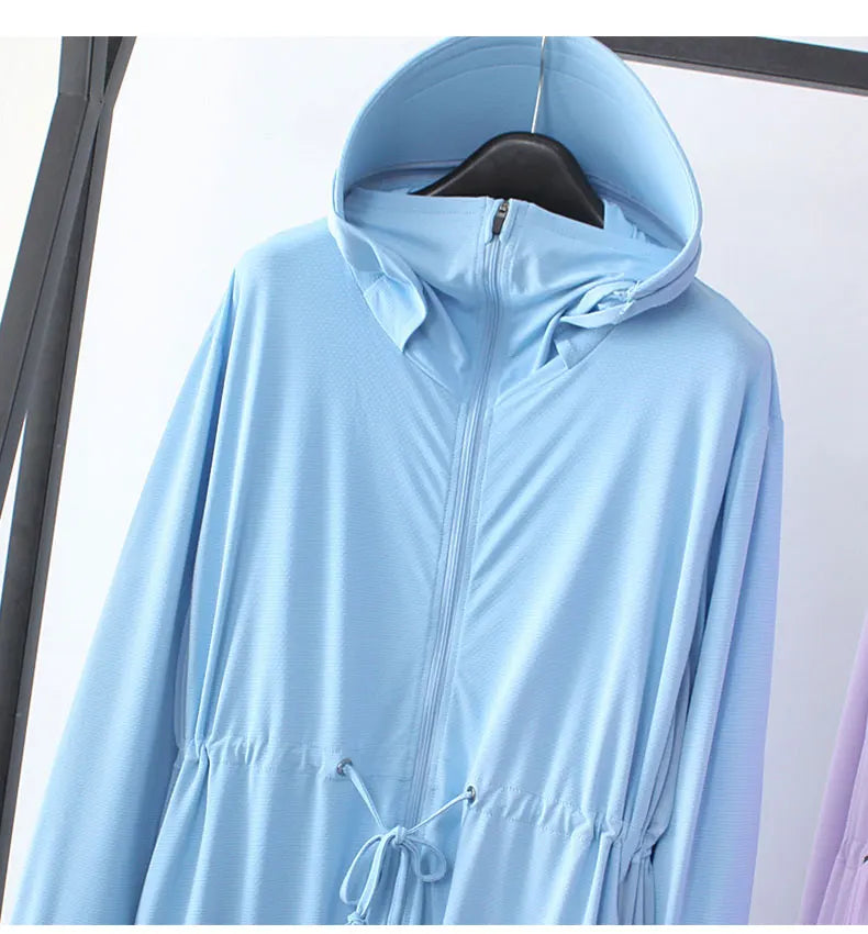 UV Protection Thin Breathable Sun-Proof  Cycling Coat Ice Silk Sunscreen Hoodies Long Sleeve Summer Ice Silk Sunscreen Clothing