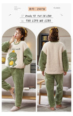 Couples Pajamas Women Men Winter Thicken Pyjamas Sleepwear