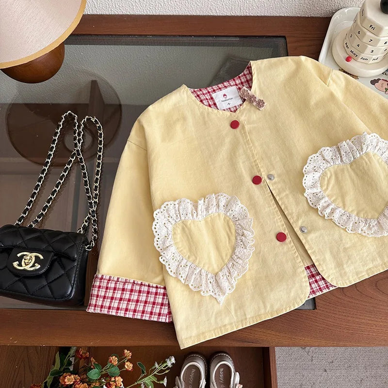 Girls' Windbreaker Jacket Spring Autumn 2025 New Style Children's Little Girl Western Korean Version Spring Clothing Baby Top