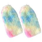 Colorful Furry Plush Leg Warmers Women Girl Winter Soft Thick Fuzzy Boot Cuffs Leg Sleeves Covers Footless Calf Socks Streetwear