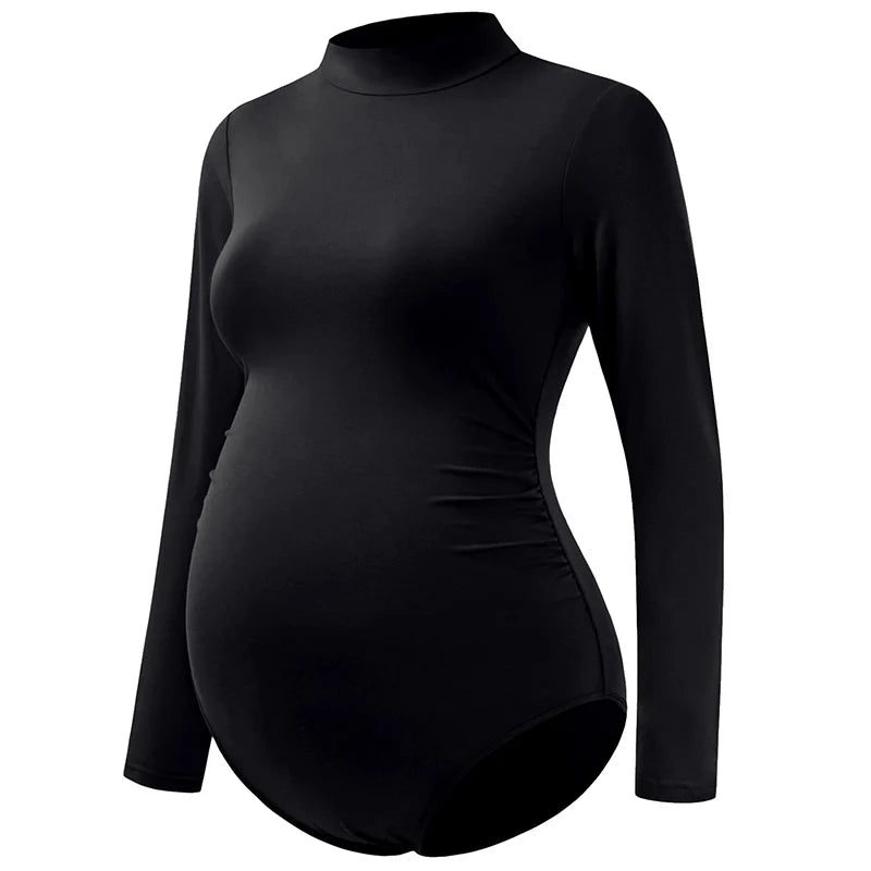 Maternity Bodysuit Pregnant Long Sleeve Stretchy Sexy Tight Bodycon Women's Photography Clothing Large Size