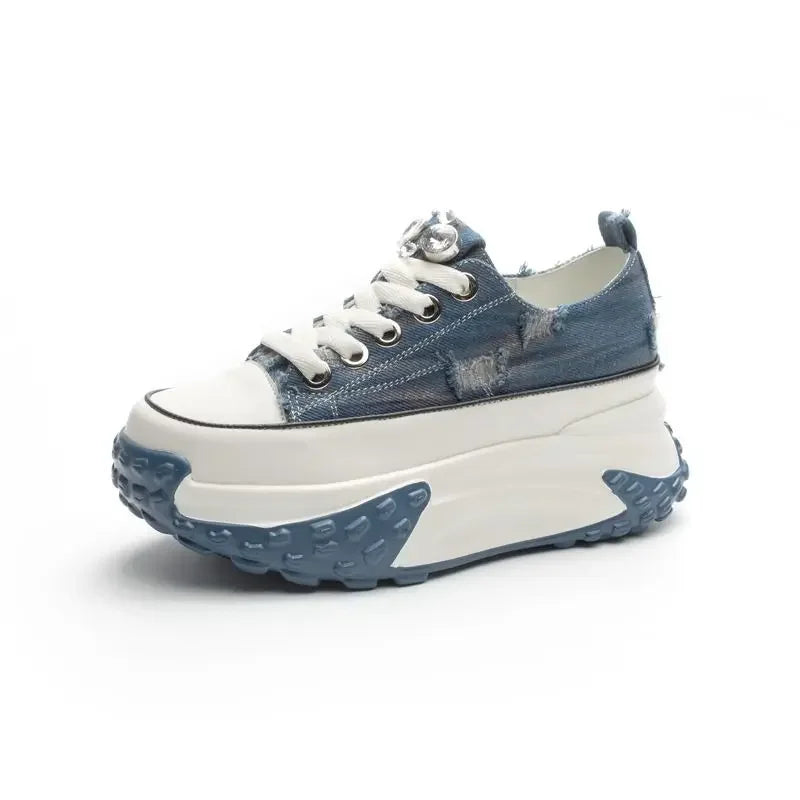 Women's Shoes High on Platform Retro Ladies Footwear Y2k Fashion Casual Light Cheap Offer Daily Routine 39 Vulcanized Shoe Deals