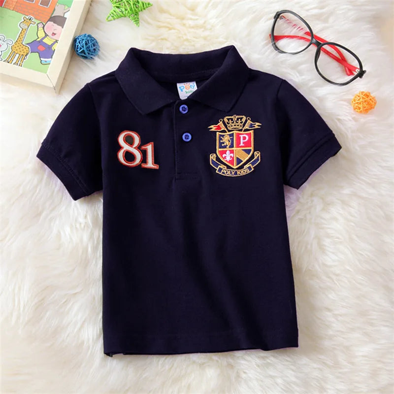Boys Polo Shirts Short Sleeve Kids Shirt for Boys Collar Tees Fashion Baby Boys Girls Shirts 2-16 Years Children Clothes Tops