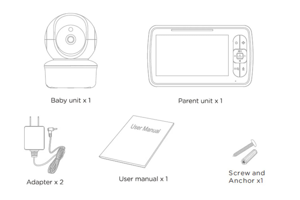 Babystar 5inch Video Baby Monitor with Remote Pan-Tilt-Zoom Camera and Audio.Two Way Talk VOX Mode Lullabies BabyPhone