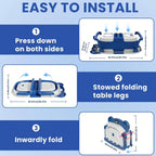 Portable Travel Bathtub, Collapsible Baby Bathtub, with Thermometer &1Soft Floating Cushion, with Drain Hole,For Baby 0-36 Month