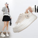 Shoes for Women Autumn Trend New Woman Flats Shoes Chunky Lace-up Soft-sole Casual Sneakers Female Vulcanized Shoe Walking Shoe