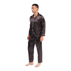 Mens Satin Pajamas Set Two Pieces Sleepwear