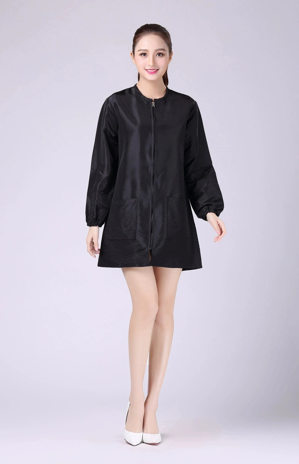 Hair Salon Work Clothes Pet Grooming Uniforms Long Sleeve Beauty Salon Smock Barber Shop Hairdresser Robe Anti Hair Gown Y1206