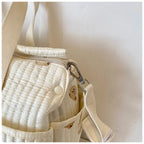 New High-capacity Mummy Bag Embroidered Bear Mother and Baby Handbag Baby Bottle Diaper Portable Baby Stroller Bag