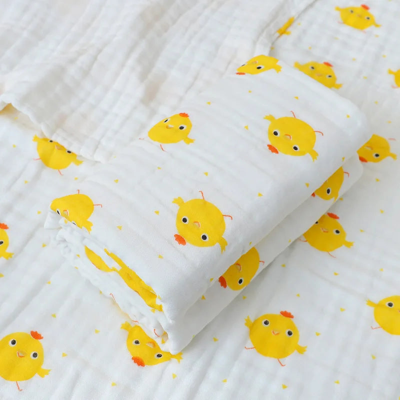 Baby Gauze Bath Towel Pure Cotton Six Layer Absorbent Towel 110cm x110cm Newborn Blanket Children Bath Towel