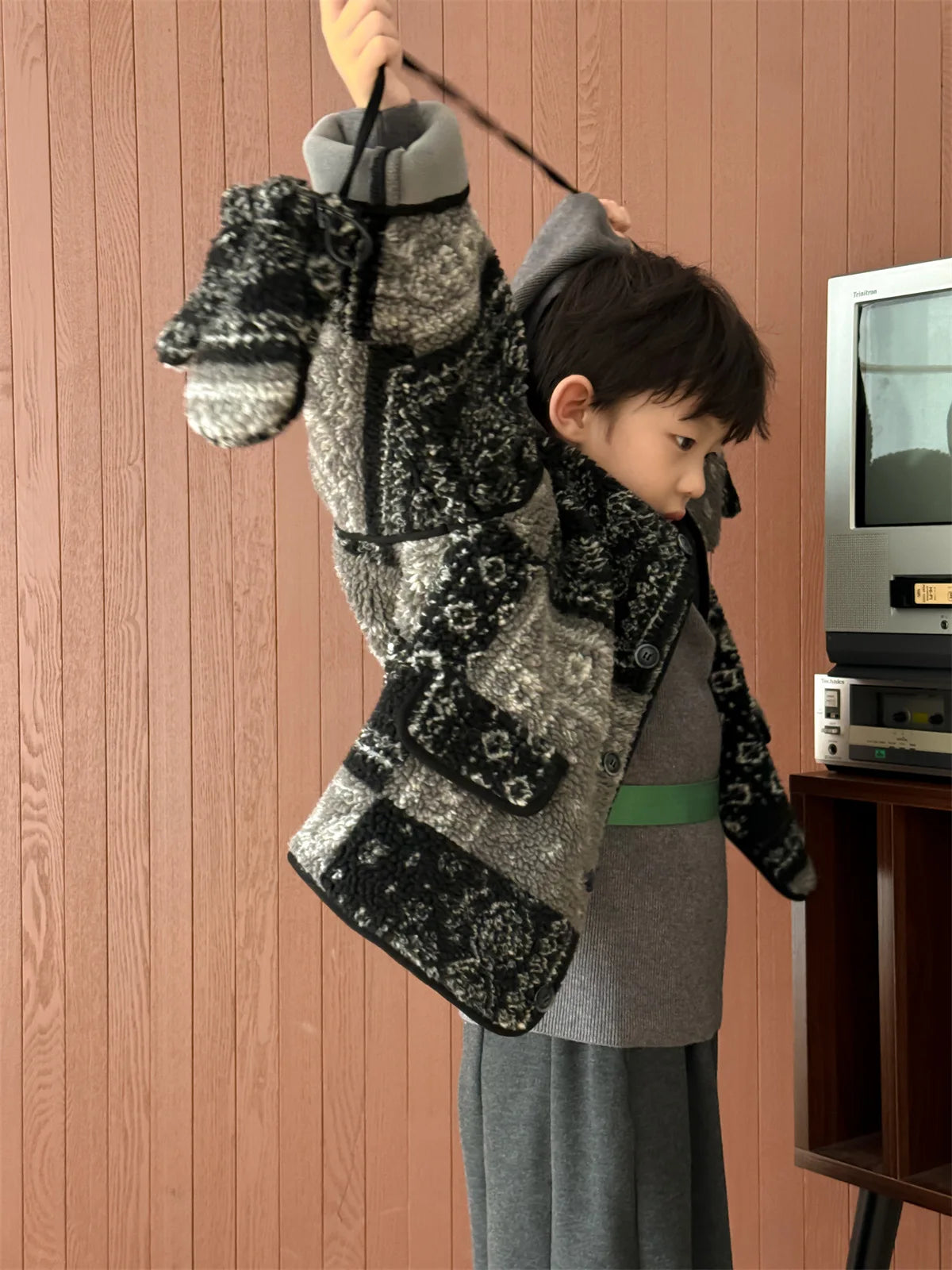 Childrens Coat 2025 Autumn Winter New Thick Windproof Korean Versatile Top Fashionable and Casual Daily Temperament Wear