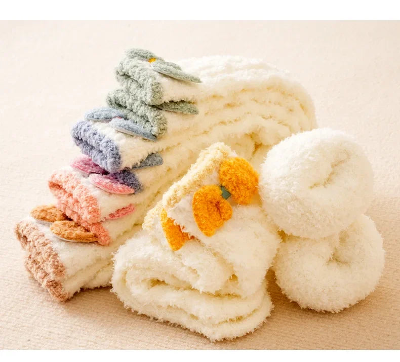 Kids Leg Warmers Baby Stockings Winter Fleece Floor Socks Coral Velvet Socks Leg Warmers Baby Knee Socks Baby Accessories