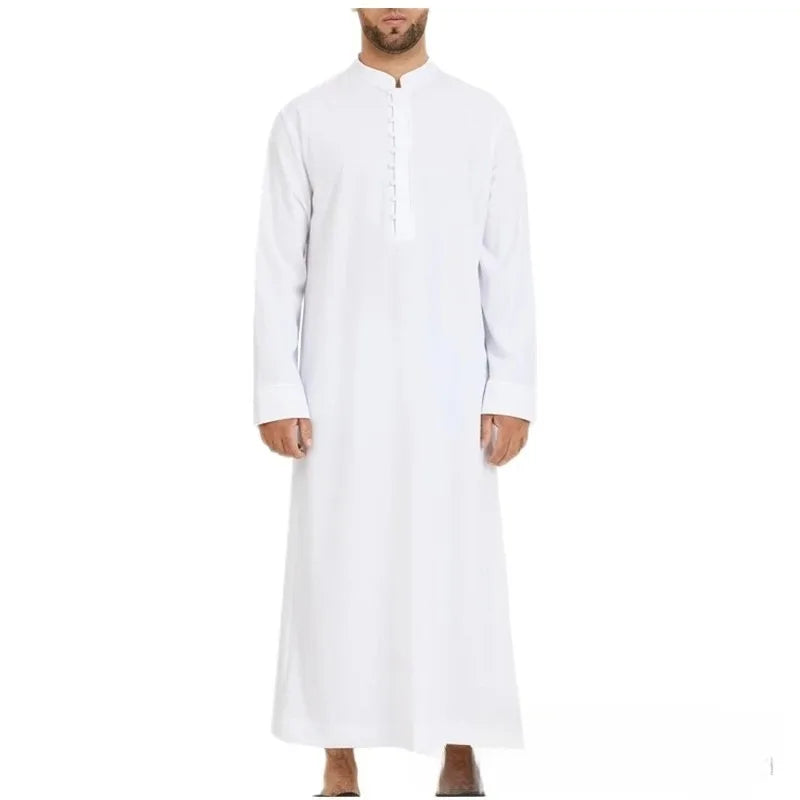 Tropical Robe Loose Stand-up Collar New Round Neck Hui Robe Arab Middle East Men's Clothing Robe Men