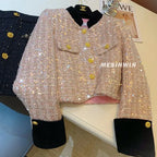 Thickened Coat Heavy Embroidery Sequins Short Coat 2024 New Tweed Top