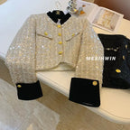 Thickened Coat Heavy Embroidery Sequins Short Coat 2024 New Tweed Top