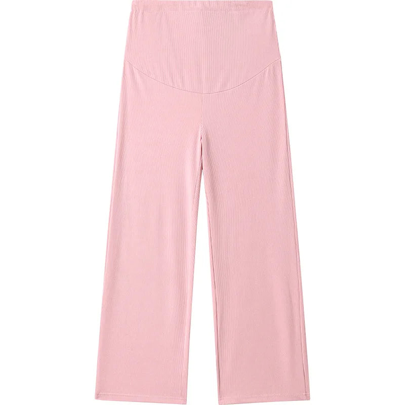 Maternity Clothings Maternity Wide Leg Pregnancy Pants Wear Trousers with Vertical Stripes Clothes for Pregnant Women