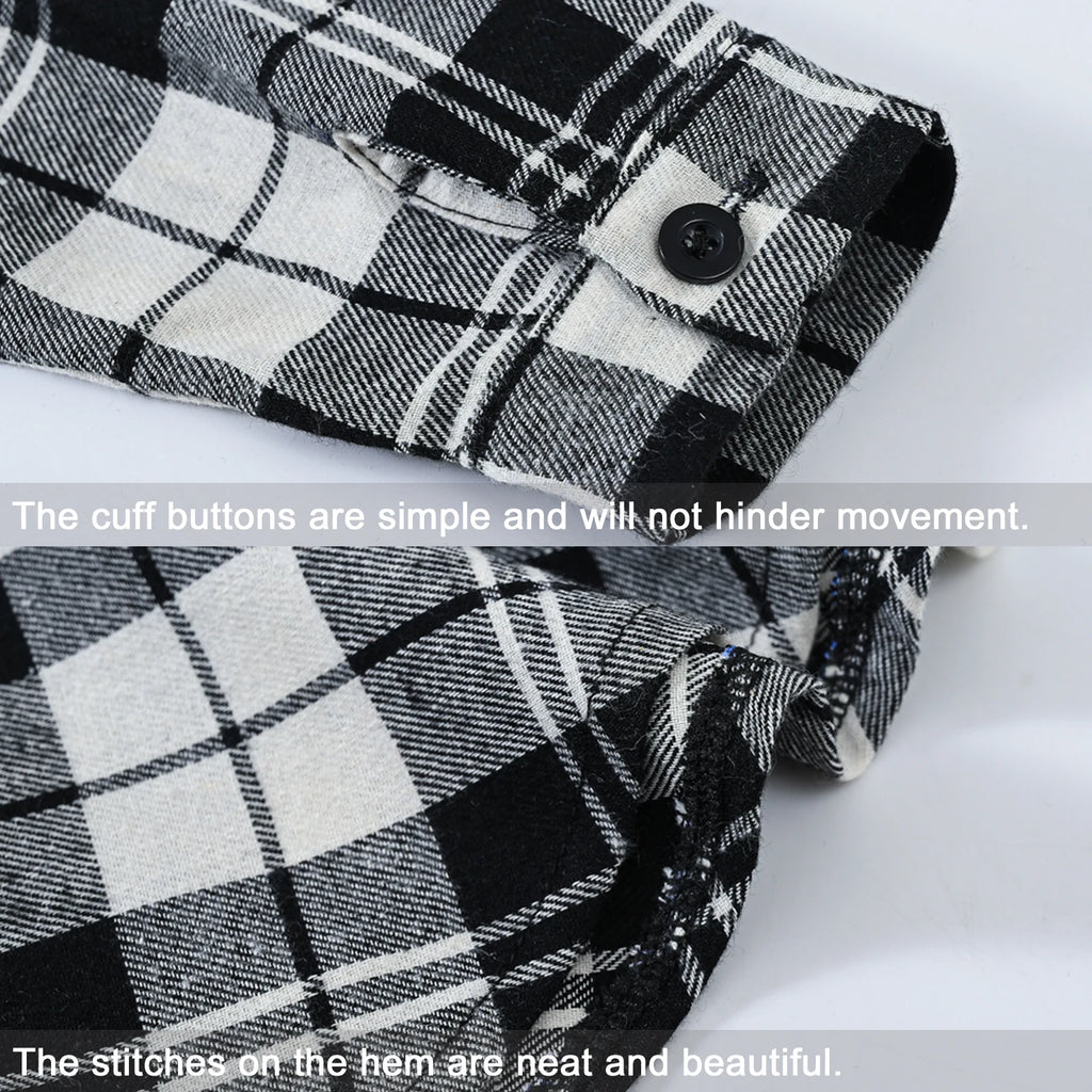 Girl's Shirt,Long Sleeve Girls Checked Dress,Fashion Sweet Teens Blouse,Lapel Letter Print Children's Plaid Tops,Princess Dress