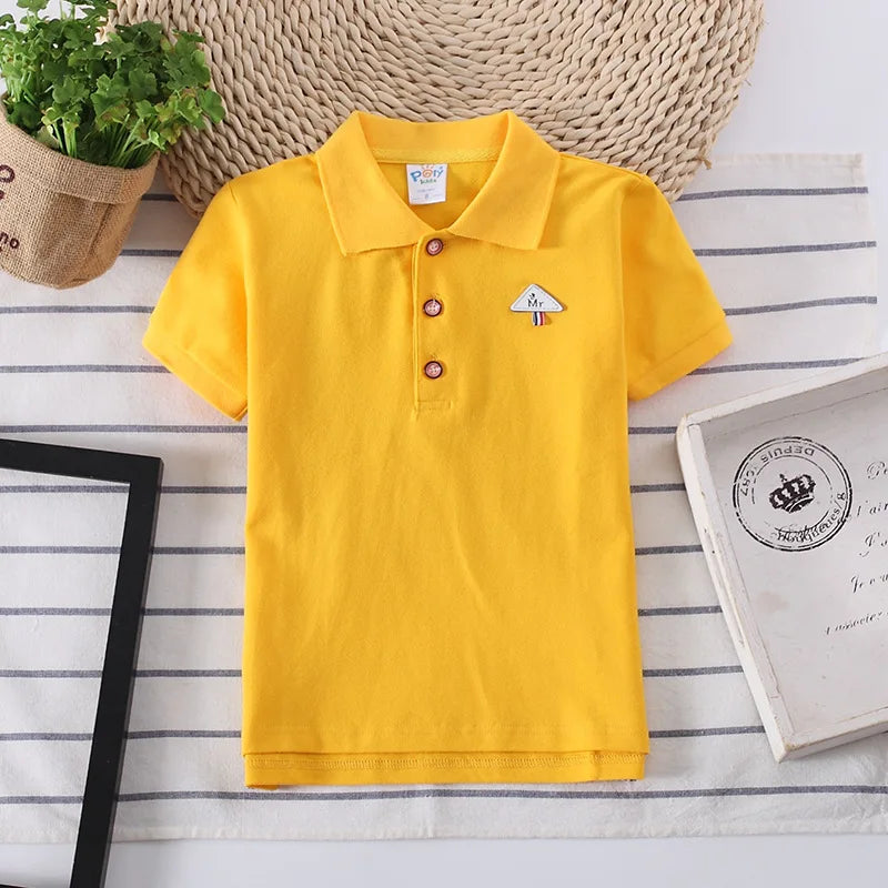 Boys Polo Shirts Short Sleeve Kids Shirt for Boys Collar Tees Fashion Baby Boys Girls Shirts 2-16 Years Children Clothes Tops