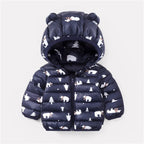 Baby Girls Hooded Down Jackets For Kids Coats Autumn Boys Cartoon Warm Jacket Coat Jacket Toddler Girl Zipper Jacket Outerwear