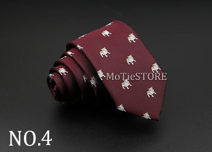 New Design Animal Tie For Men Polyester Woven Necktie Ladybug Dog Dinosaur Shark Jacquard Fashion Party Wedding Gravata Ties