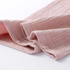 Japanese Style Pure Cotton Pajamas Men Women Breathable Four Layer Gauze Shirt Pants Set Comfortable Leisure Couples Homewear