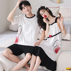 Summer Pyjamas Men Knited Cotton Pajamas Set Korean Sweet Pijamas Ladies Sexy Sleepwear Home Clothing For Youth Boy Girl