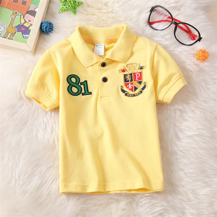 Boys Polo Shirts Short Sleeve Kids Shirt for Boys Collar Tees Fashion Baby Boys Girls Shirts 2-16 Years Children Clothes Tops