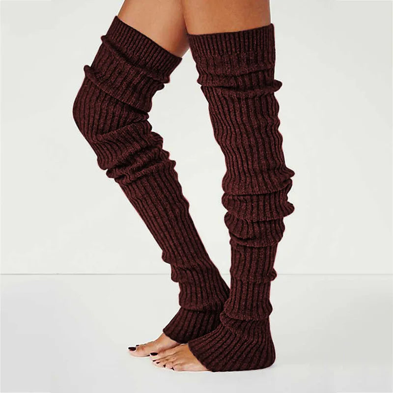 Winter Long Warm Leg Warmers Knitting Knee High Socks Girl Boot Topper Sock Skinny Stockings Lolita Knitted Crochet Long Socks