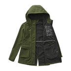 Waterproof Autumn Women's Mountaineering Coat Solid Big Pockets Hooded Loosse Female's Jacket Windproof Thermal outwear For Lady
