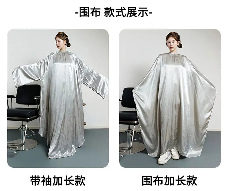 Large Size Hair Salon Hair Cutting Wrap Long Sleeve Hairdresser Robe Anti Hair Gown Barber Hairdressing Cloak Barbershop Apron