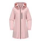 Women's Water-Repellent Hooded Windbreaker Casual Loose Solid Long Sleeve Outdoor Sports Trench Coat Spring Autumn Jacket