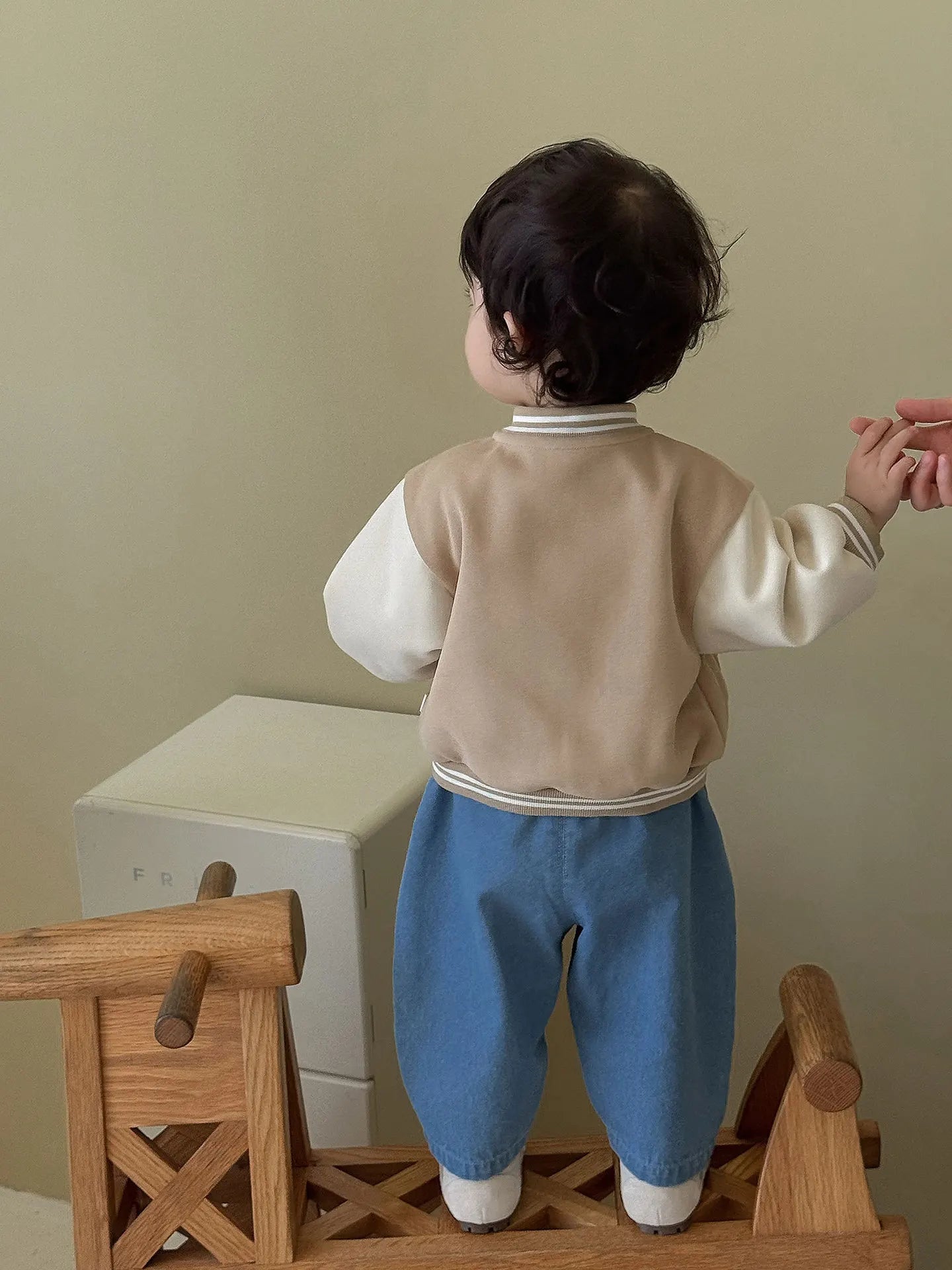 2025 Fall New Toddler Kids Pants Cotton Cartoon Embroidered Harem Pants Baby Boy Casual Striped Denim Baggy Trousers