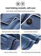 Men Ice Silk Pajamas Sleepwear Pajama Sets Nightclothes Black Blue L XXL 3XL 4XL Long Sleeves Long Pants Smooth Solid Color