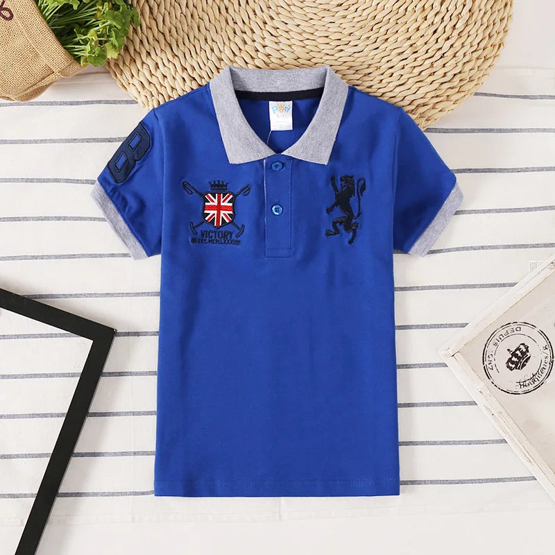 Boys Polo Shirts Short Sleeve Kids Shirt for Boys Collar Tees Fashion Baby Boys Girls Shirts 2-16 Years Children Clothes Tops