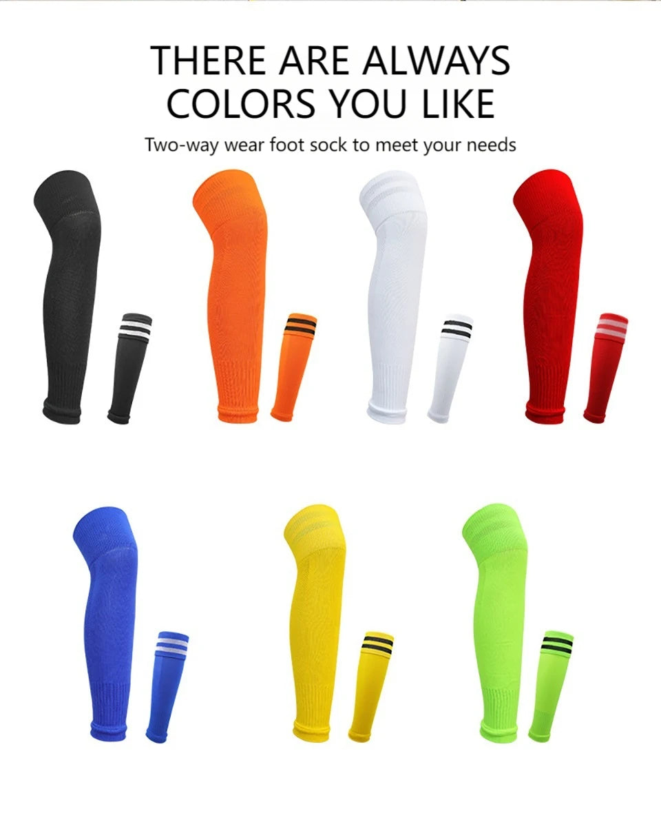 Loogdeel 1Pair Football Sock Calf Sleeves Adult Knee Protection Sports Socks High Tube Breathable Soccer Leg Warmers Shin Guard