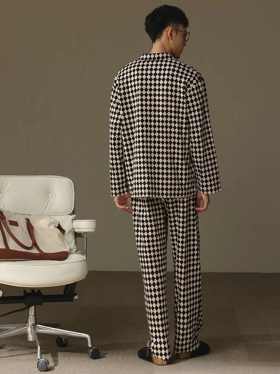 Pajamas for Men, Spring and Autumn Long-Sleeved Cardigans