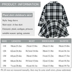 Girl's Shirt,Long Sleeve Girls Checked Dress,Fashion Sweet Teens Blouse,Lapel Letter Print Children's Plaid Tops,Princess Dress