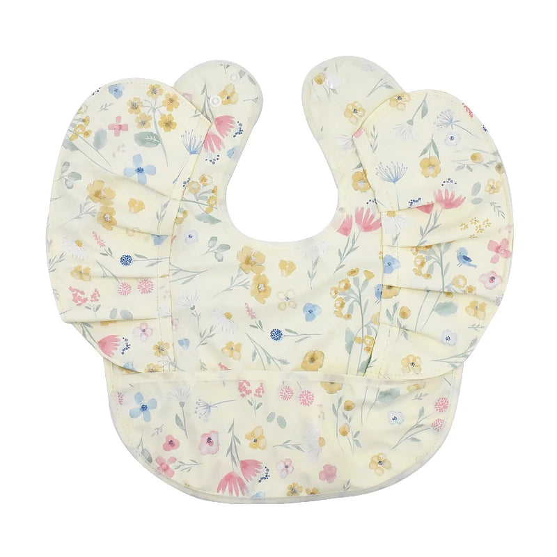 Baby Bibs INS Nordic Style Angel Feed Pocket Burp Girl Boy Infant Meals Bib Waterproof Easy Clean Cute Elephant Bibs Soft PU