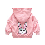 Girls Hooded Jacket Fashion Spring Autumn Long Sleeve Outwear Coat Kids Cartoon rabbit Coat Children Clothing 1 2 3 4 5 6 Years