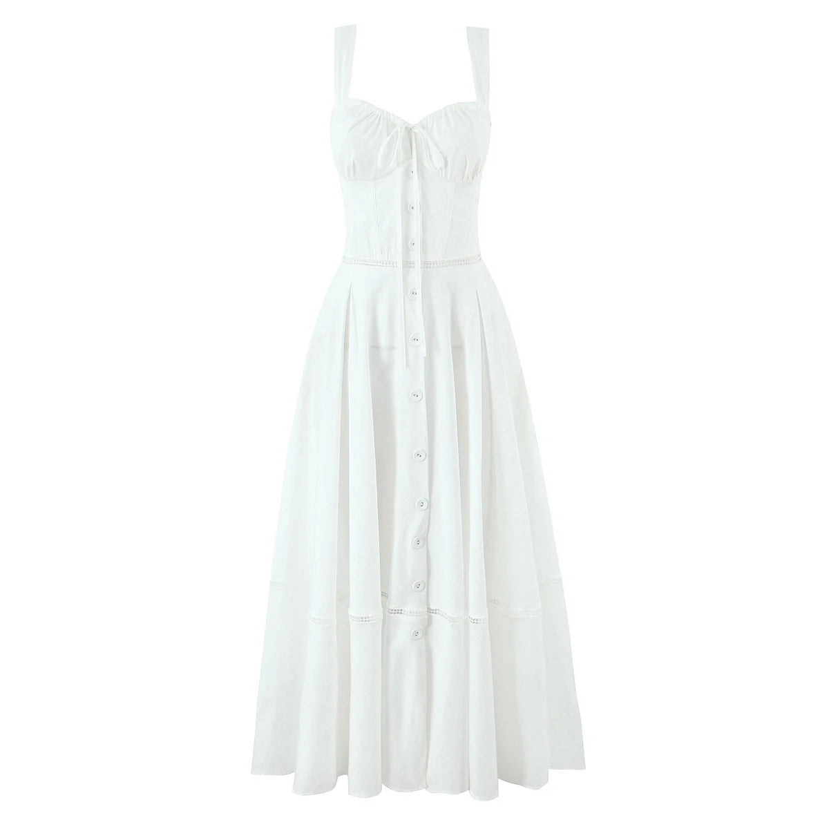 2025 summer new product women's clothing fashionable, fresh, sweet and elegant waist-hugging lace-up design suspender dress
