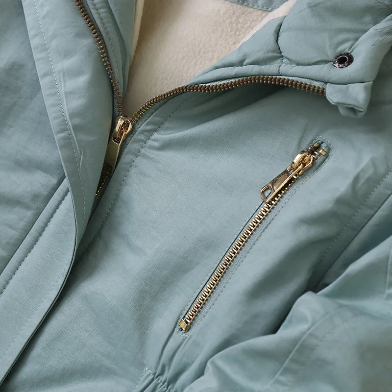 2025 Autumn Winter Girl Jacket Coat Faux Fur Hooded Plus Velvet Thicken Warm Jacket For Girl 4-14 Year Kids Teenager Girl Parka