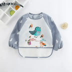 Baby Boys Girls Burp Cloth Banana Bibs for1-3Year Long Sleeve Scarf Waterproof Toddler Art Smock Feeding Bib Apron Pocket Infant