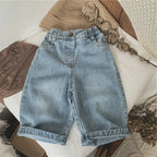 New Kids Jeans 2-6 Years Childrens Loose Wide Leg Pants Girls Simple Solid Color Trousers Fashion Jeans