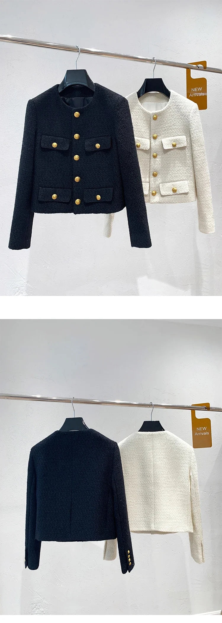 Coat Women Winter Jacket New Autumn and Winter Korean Women's Single-breasted High-quality Chic Tweed Retro Top Coat Women 2024